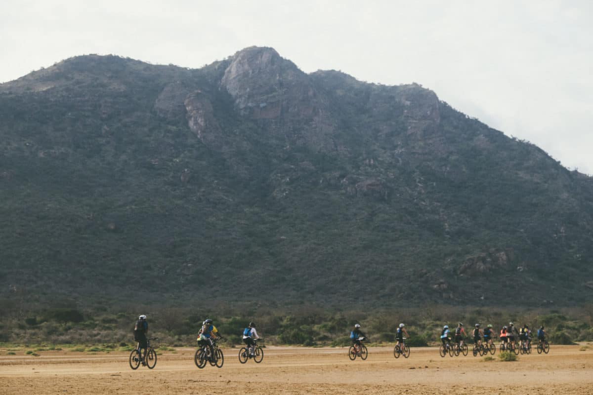 RIDETZ cyclists biking along the Usambara Mountains